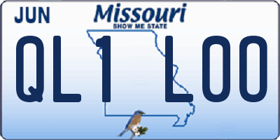 MO license plate QL1L0O