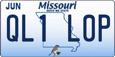 MO license plate QL1L0P