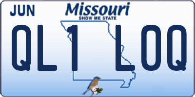 MO license plate QL1L0Q