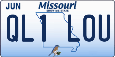 MO license plate QL1L0U