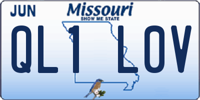 MO license plate QL1L0V