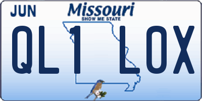 MO license plate QL1L0X