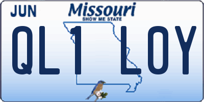 MO license plate QL1L0Y