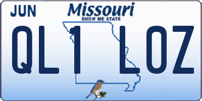 MO license plate QL1L0Z