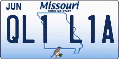 MO license plate QL1L1A