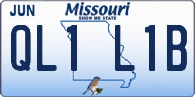 MO license plate QL1L1B