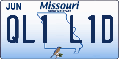 MO license plate QL1L1D