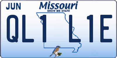 MO license plate QL1L1E
