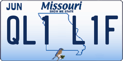 MO license plate QL1L1F