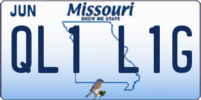 MO license plate QL1L1G