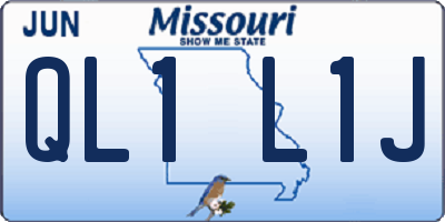 MO license plate QL1L1J
