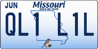 MO license plate QL1L1L