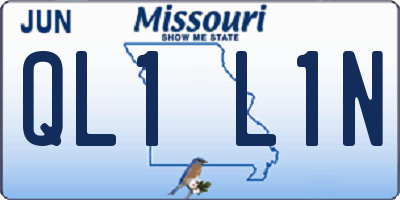 MO license plate QL1L1N