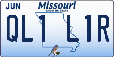 MO license plate QL1L1R