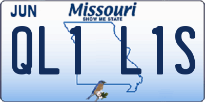 MO license plate QL1L1S