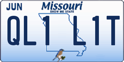 MO license plate QL1L1T