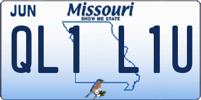 MO license plate QL1L1U