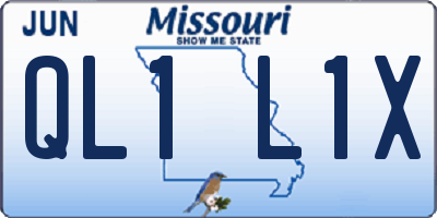 MO license plate QL1L1X