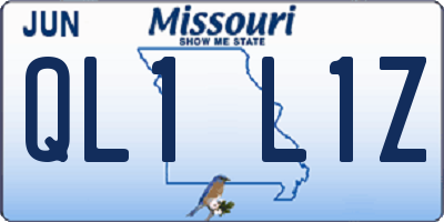 MO license plate QL1L1Z
