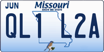 MO license plate QL1L2A