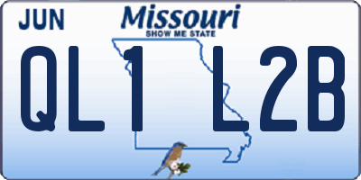 MO license plate QL1L2B