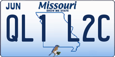 MO license plate QL1L2C