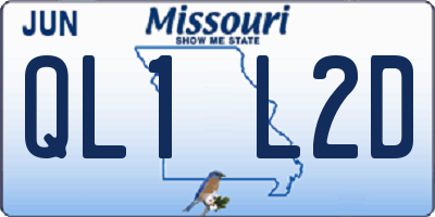 MO license plate QL1L2D
