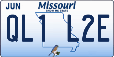 MO license plate QL1L2E