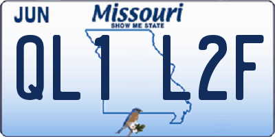 MO license plate QL1L2F