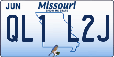 MO license plate QL1L2J