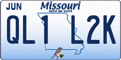 MO license plate QL1L2K