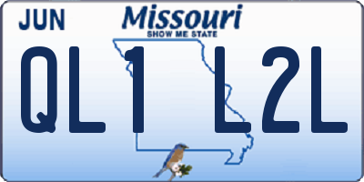 MO license plate QL1L2L