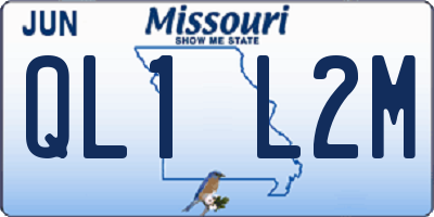 MO license plate QL1L2M
