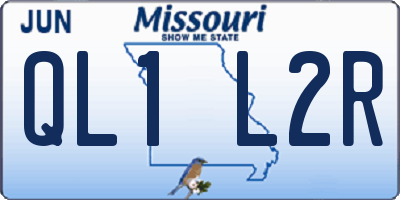 MO license plate QL1L2R