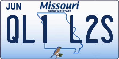 MO license plate QL1L2S