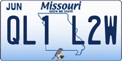 MO license plate QL1L2W