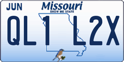 MO license plate QL1L2X