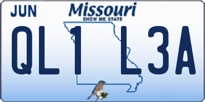 MO license plate QL1L3A