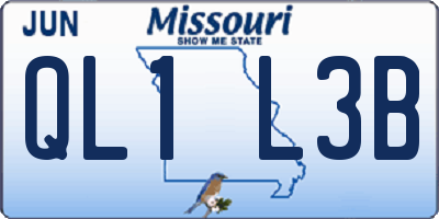 MO license plate QL1L3B