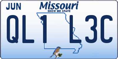 MO license plate QL1L3C