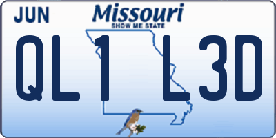 MO license plate QL1L3D