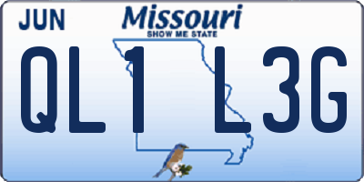 MO license plate QL1L3G