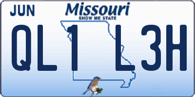 MO license plate QL1L3H