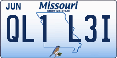 MO license plate QL1L3I