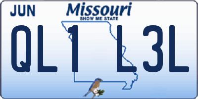 MO license plate QL1L3L