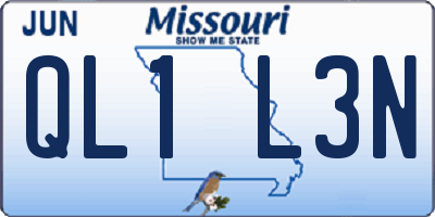 MO license plate QL1L3N