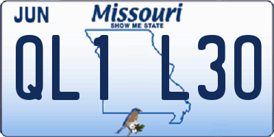MO license plate QL1L3O