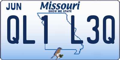 MO license plate QL1L3Q
