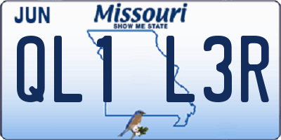 MO license plate QL1L3R