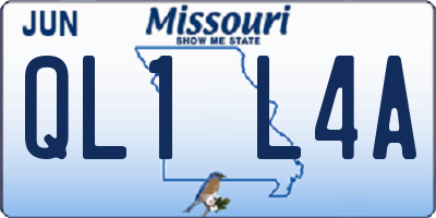 MO license plate QL1L4A
